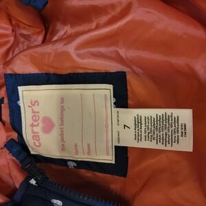 Carter's Orange Puffer Jacket High-Visibility Weather-Resistant